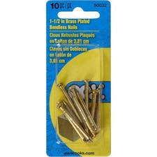 Hillman 533704 Brass Plated Hardwall Picture Hanging Nail 1-1/2 in. (Pack of 12)