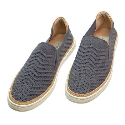UGG Sammy Chevron Charcoal Grey Knit Slip On Sneakers Womens 10 1102560