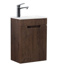 Badplaats Gäste-WC Waschtisch Set Thermis 40 x 22 cm Walnuss Braun - Badmöbel Se