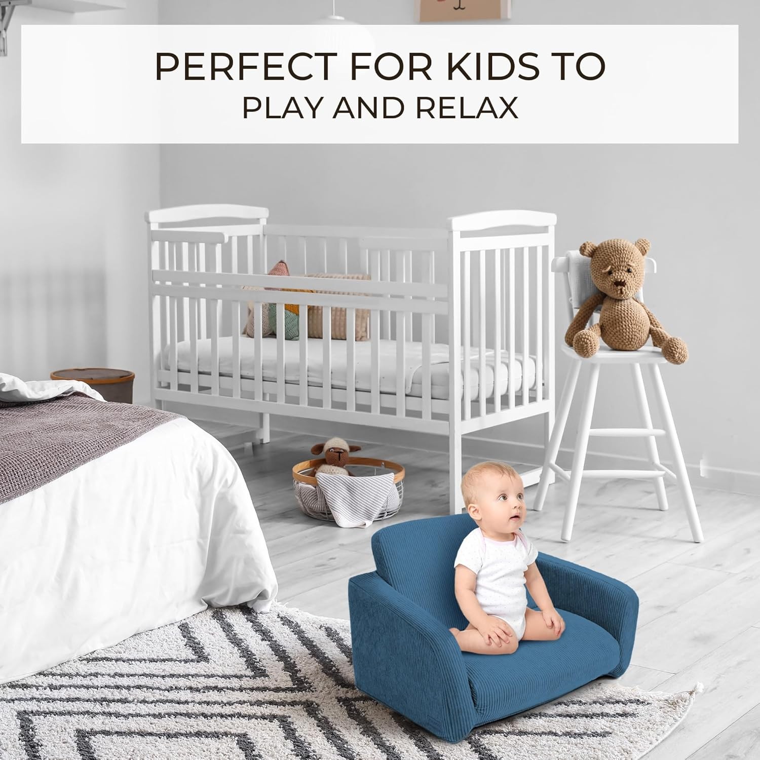 ZICOTO Sturdy Toddler Chair and 22 inches x 16.5 x 15 inches, Blue 