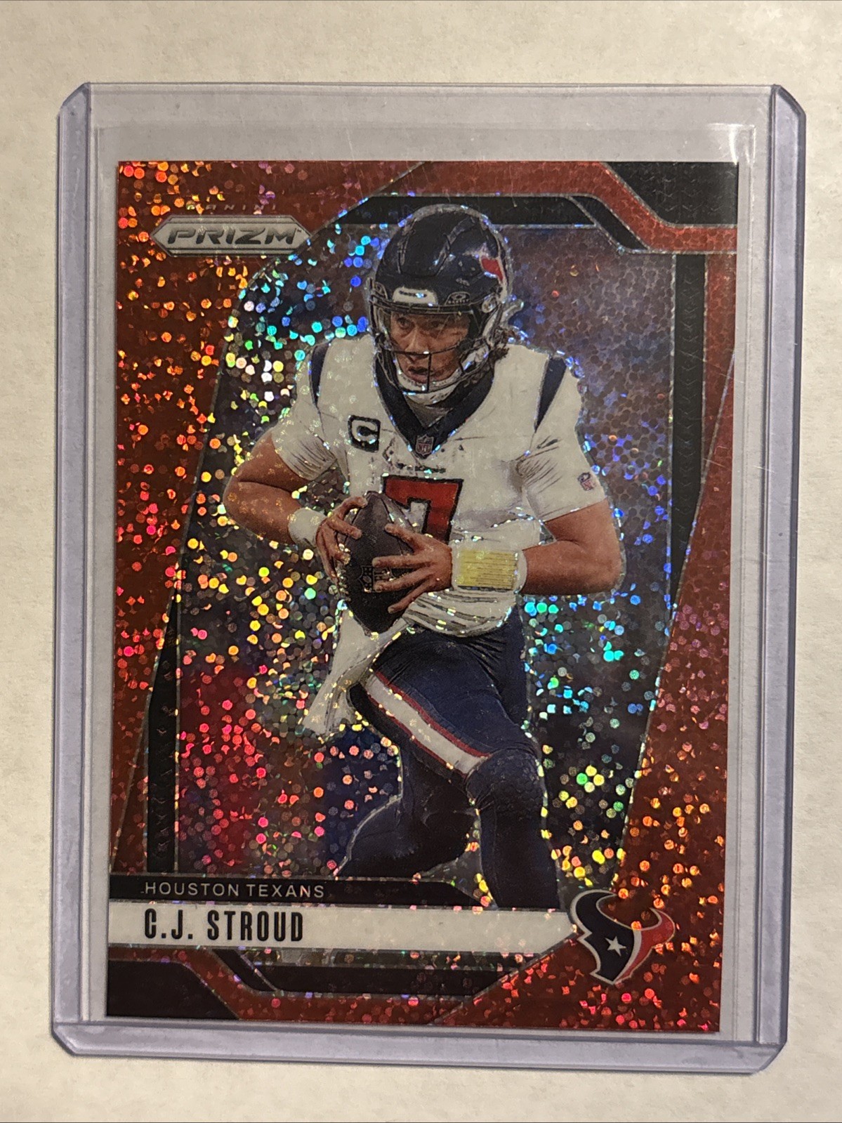 CJ STROUD 2024 PANINI PRIZM #111 RED SPARKLE (COLOR MATCH) HOUSTON TEXANS SP