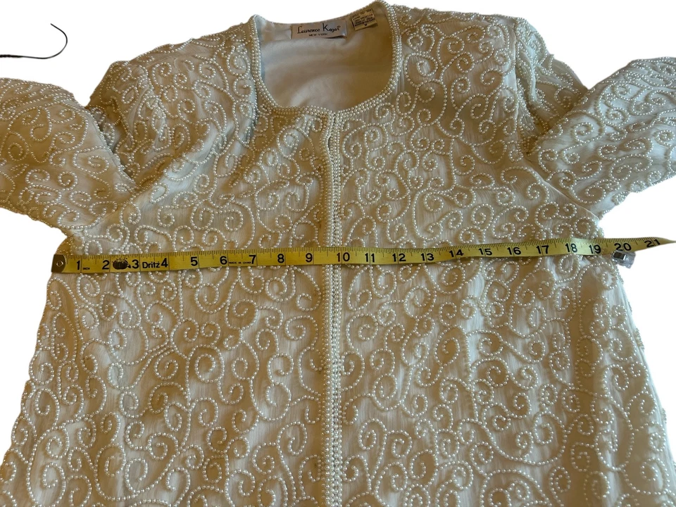 Chaqueta/ablazer formal vintage Laurence Kazar talla mediana con cuentas de seda Foto 3 de 4