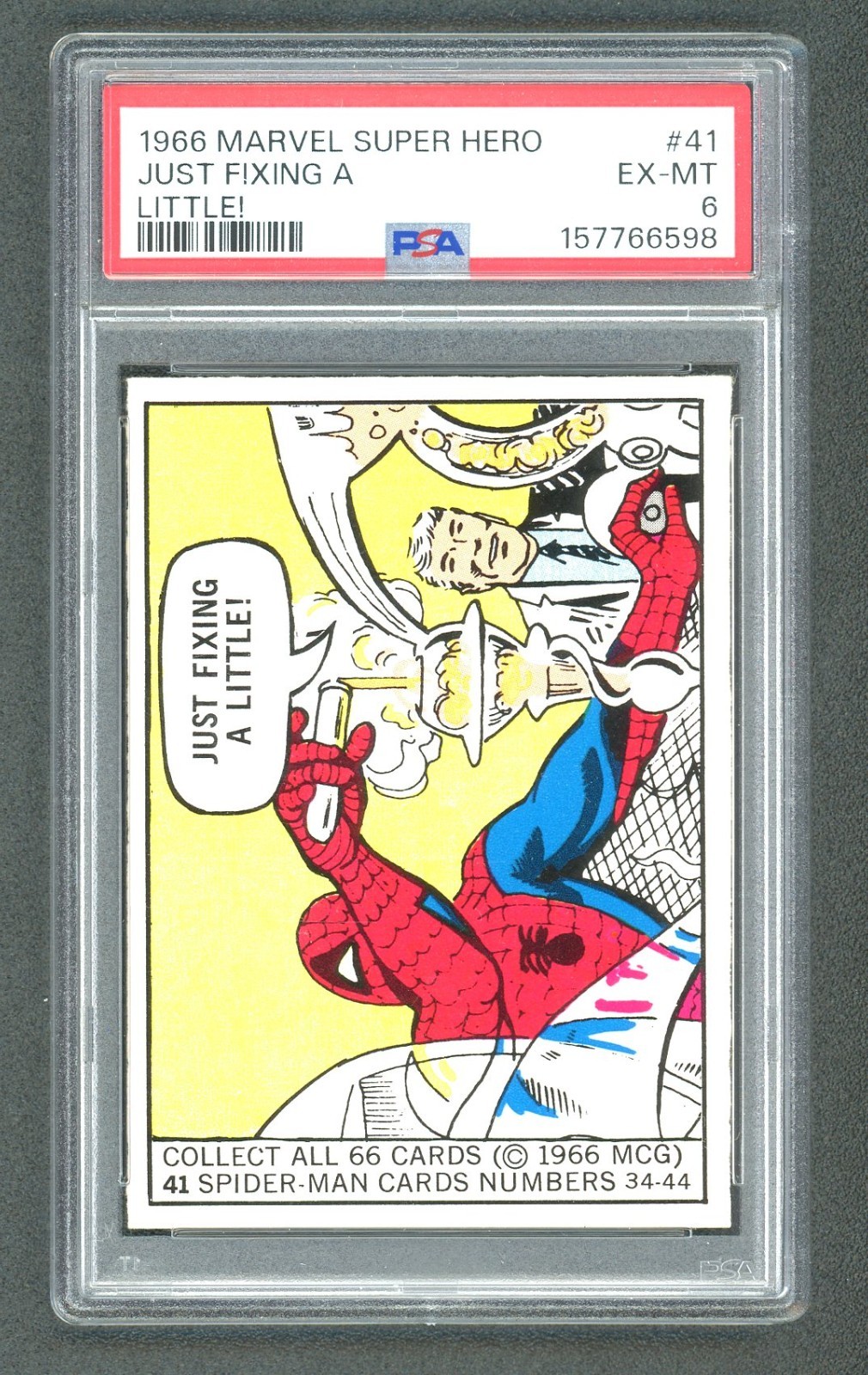 1966 Donruss Marvel Super Heroes Spider-Man Just Fixing a Little! #41 PSA 6