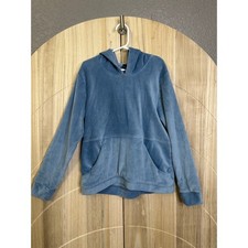 All In Motion Kids Hoodie Blue Ribbed Velour Pullover Long Sleeve Size L 10 12
