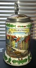 Bierkrug mit Zinndeckel 0,5 l: Der Marckt zu M&uuml;nchen - K&ouml;nig Ludwig Bodenbild