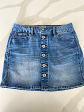 SO Girls Blue Denim button down Skirt Size 12