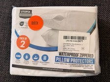 Utopia Bedding WATERPROOF ZIPPERED PILLOW PROTECTORS set of 2 pillow cases white