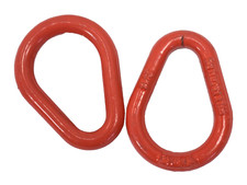 Lot of 2 Pear Link For Wire Rope 3/8" 1600 lbs WLL Red Finish