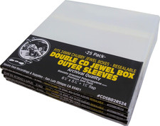  100 CD Resealable Outer Sleeves - Oversize - Fits Chubby 24Mm CD Jewel Boxes -