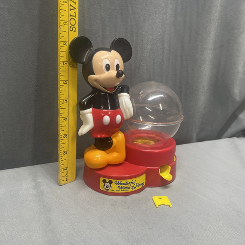 Vintage Disney Mickey Mouse Bank Gumball Machine Complete W/ Bottom & Key Works - Picture 9 of 24