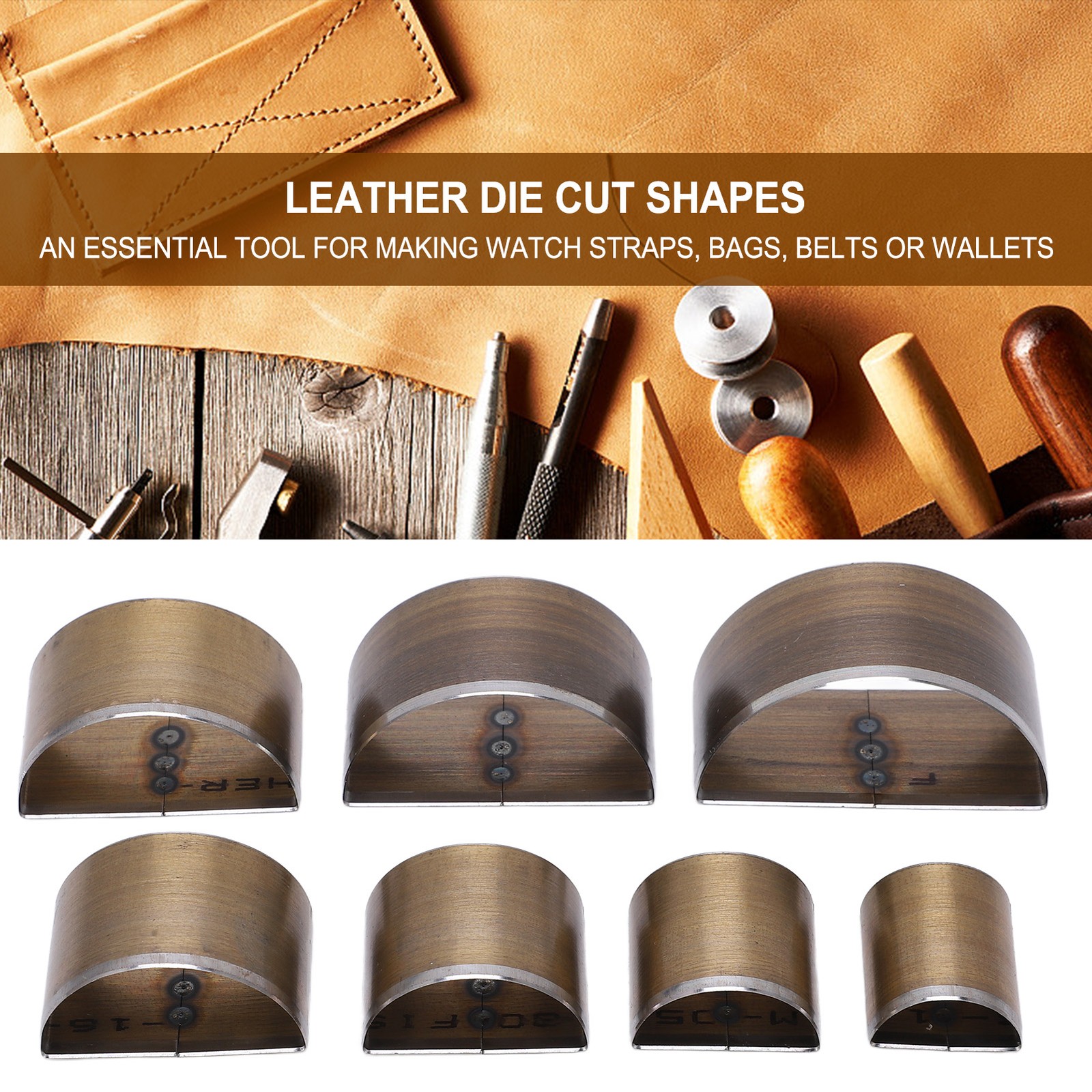 7PCS Leather Die Cutter 20 To 50mm Handcraft Leather Die Cut Shapes Semicircle S