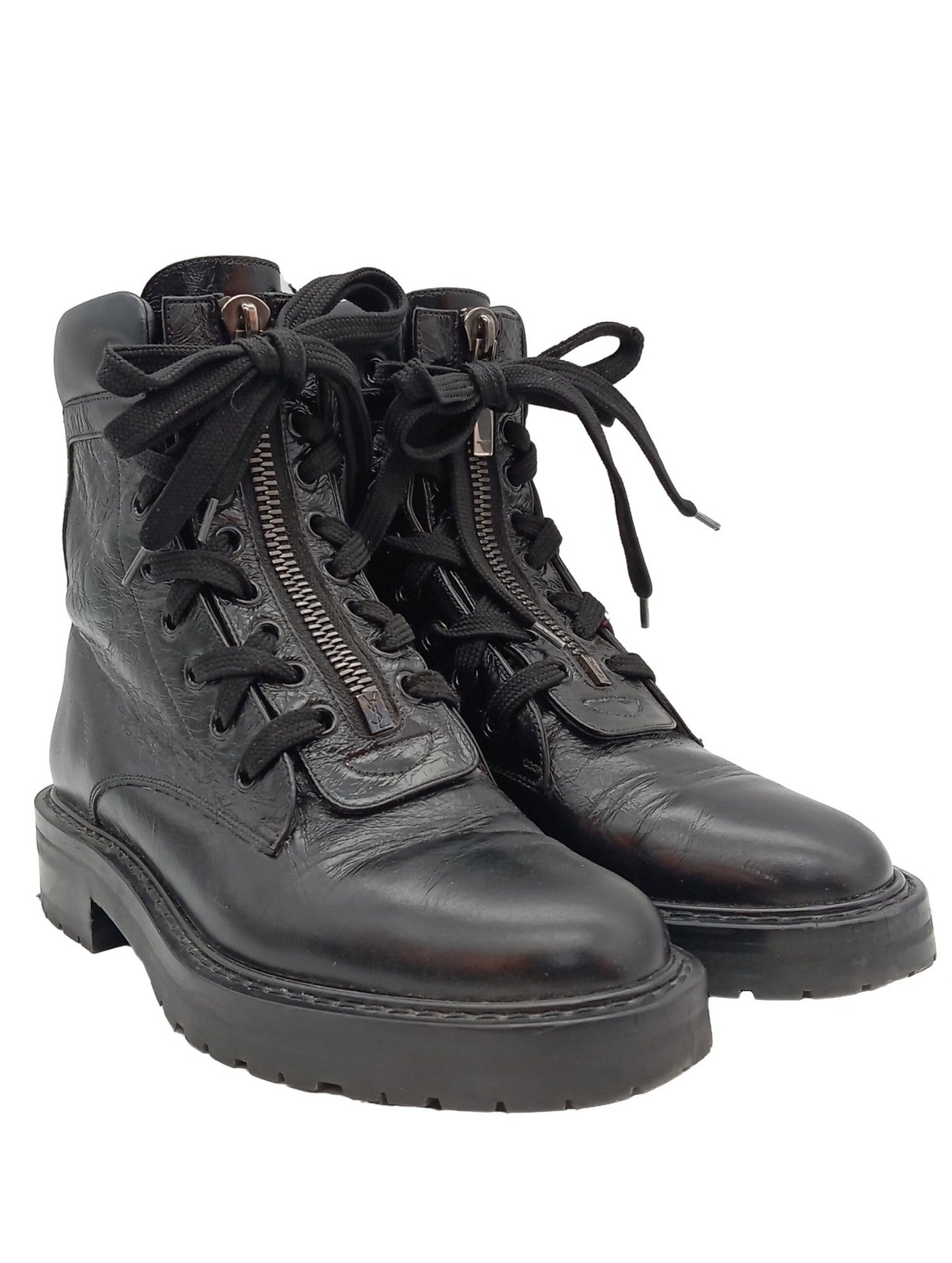 SAINT LAURENT Stivaletto stringato Donna Scarpina di lana Taglia IT 35 5 nero