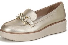 LifeStride Chelsea-Bit Gold Chain Soft System Loafers Womens 6.5 M Mid Wedge