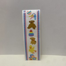 Vintage 2000 Mrs. Grossman's Stickers BABY TOYS-1 Sheet Stuffed Teddy Bear Block