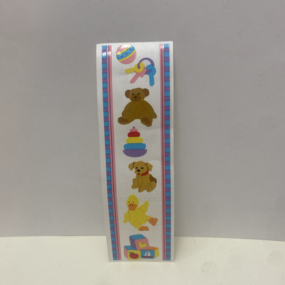 Vintage 2000 Mrs. Grossman's Stickers BABY TOYS-1 Sheet Stuffed Teddy Bear Block