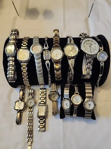 Vintage Wristwatches Estate Lot Watch Fossil Relic Timex Carriage Etc All Works