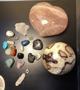 Large Lot Rare Crystals Rocks Minerals Rose Quartz Septarian Raw Kyanite