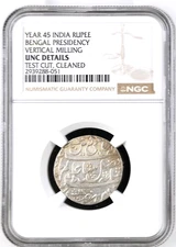 Year 45 India Bengal Presidency Rupee, NGC UNC Details, KM-70, 1820 - 1831
