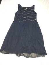 Speechless Dress Juniors 15 Blue Lace Sequin Chiffon Fit & Flare Party Cocktail