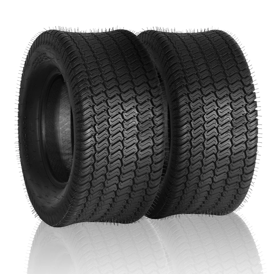 2pcs 24x9.50-12 Lawn Mower Tractor Turf Tires 4PR Tubeless Max Load: 1500Lbs