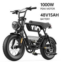 1000W Peak Electric Dirt Bike Adult E-Moutainbike 48V15Ah 28MPH Off Road E-bike