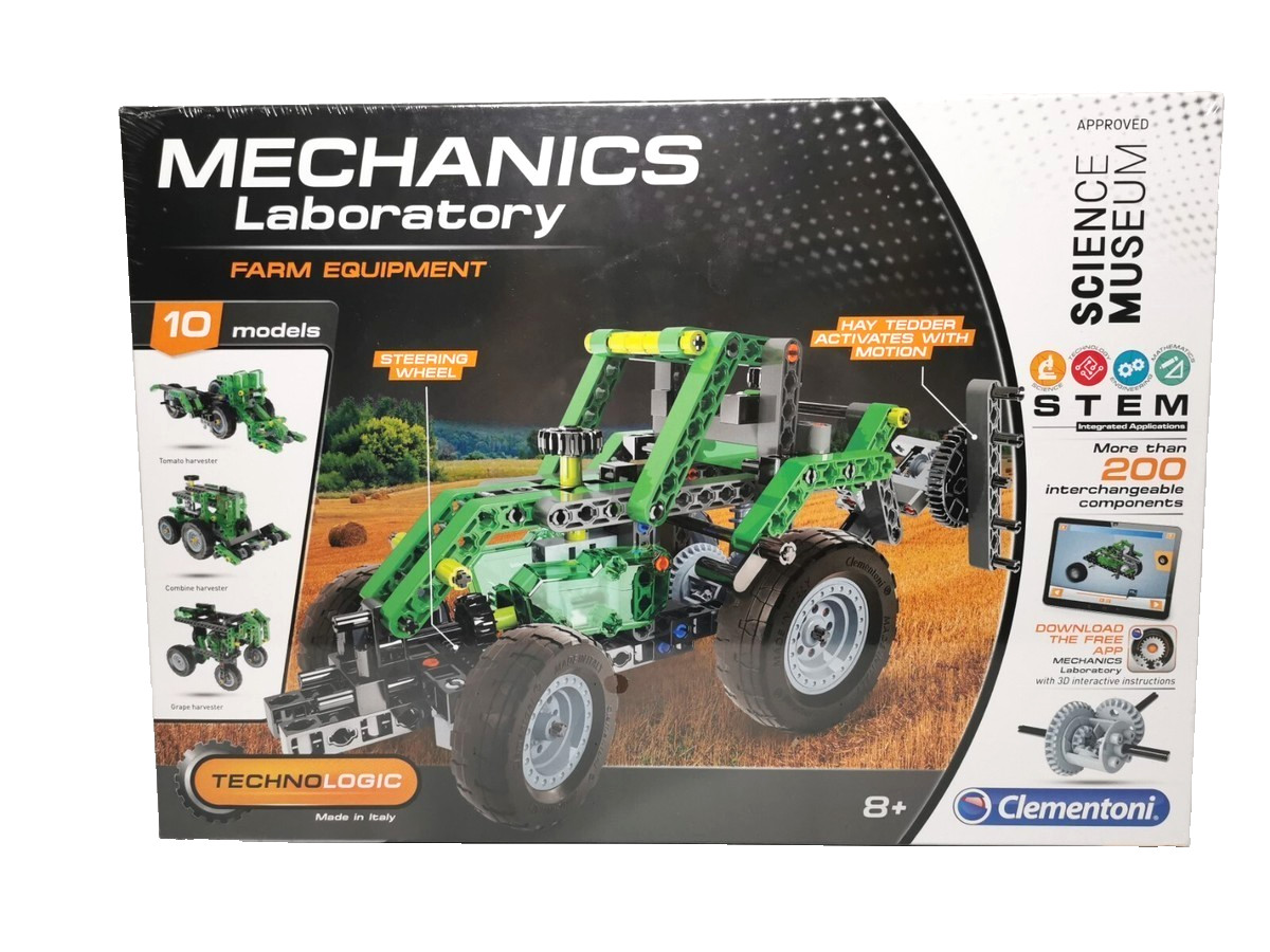 Clementoni Mechanics Lab Farm Equipment 10 Models 200 Pieces
