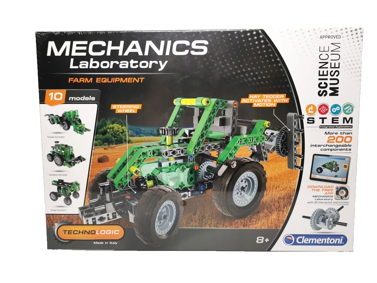 Clementoni Mechanics Lab Farm Equipment 10 Models 200 Pieces