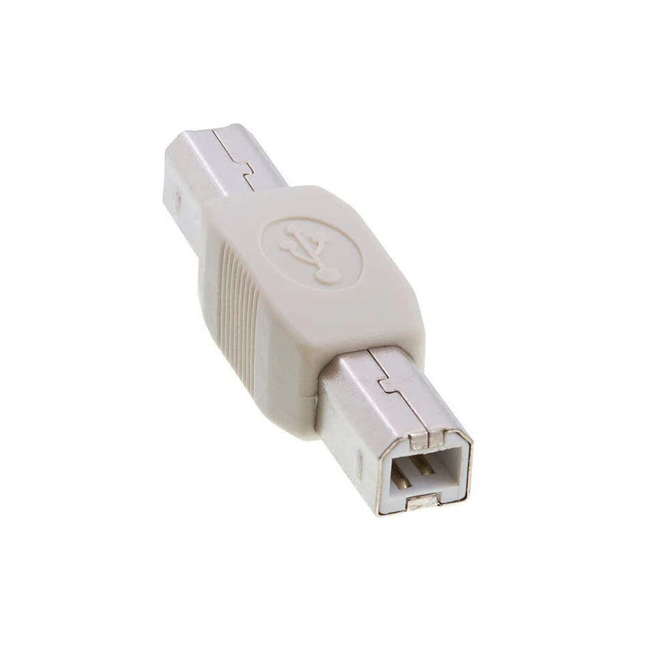 USB 2.0 Male Coupler USB Type-B M/M Adapter Gender Changer Printer Scanner White - Image 2 of 3
