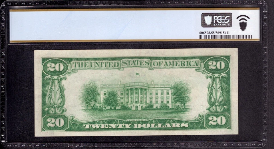 1928 $20 FEDERAL RESERVE NOTE ATLANTA FR.2050-F NUMERICAL SEAL PCGS AU 58 PPQ - Image 2 of 4