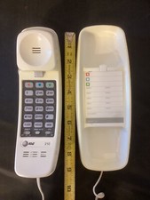 AT T Model 210 10  Corded Trimline Telephone Off-White Desk Wall Push Button