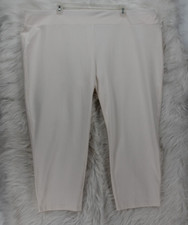 Susan Graver Weekend Essentials Woman's US 4XP Ivory Cropped Pull On Pants 1327