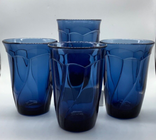 Vasos Noritake Sweet Swirl Midnight azul oscuro Highball 5 1/8", juego de 4