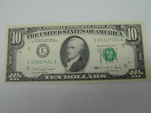 1990 Series $10 Dollar Bill Banknote E RICHMOND UNCIRCULATED