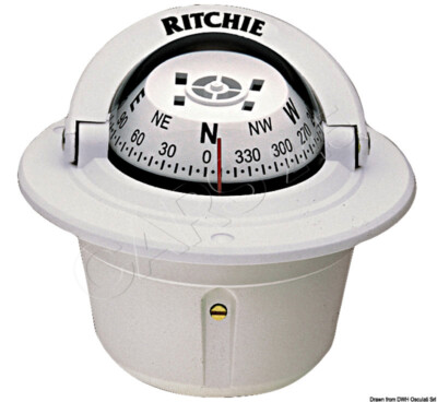 Ritchie Flush Mount Compass Explorer 2-Inch 3/4 White/White