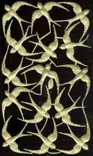 Scrap Diecut German Dresden Gold Foil Paper Swallows Victorian Crafts