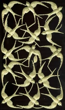 Scrap Diecut German Dresden Gold Foil Paper Swallows Victorian Crafts