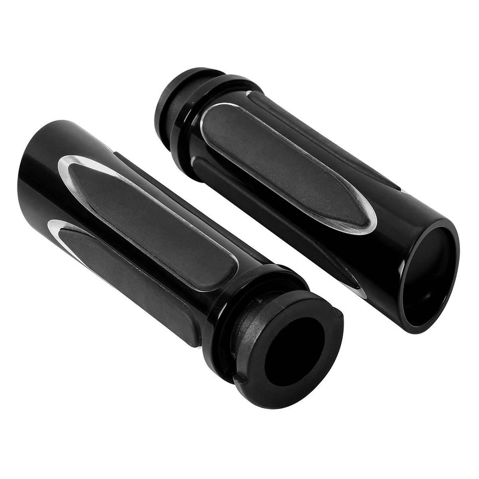 1'' 25mm CNC Electric Handle Bar Grips Fit For Harley Electra Street Glide Black - Image 3 of 4