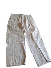 Vintage Chaps Men Pleated Khaki Pants Size 36W Beige Relaxed Fit Preppy Corpcore