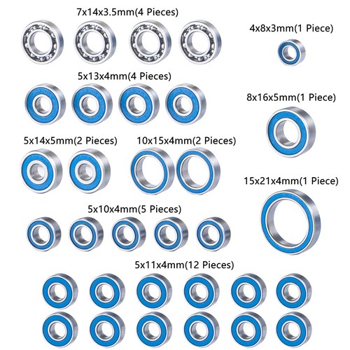 Blue Ball Bearing Metric Rubber Sealed Chrome Steel For 1/10 Axial TRX6 ABEC3 P6 - Picture 49 of 186