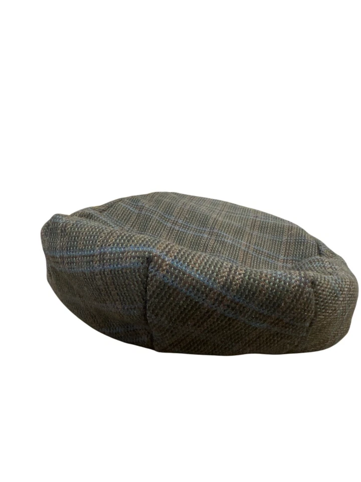 Gorra plana retro Stetson para hombre marrón y azul mezcla de lana a cuadros talla M SKU 6931 Foto 3 de 4