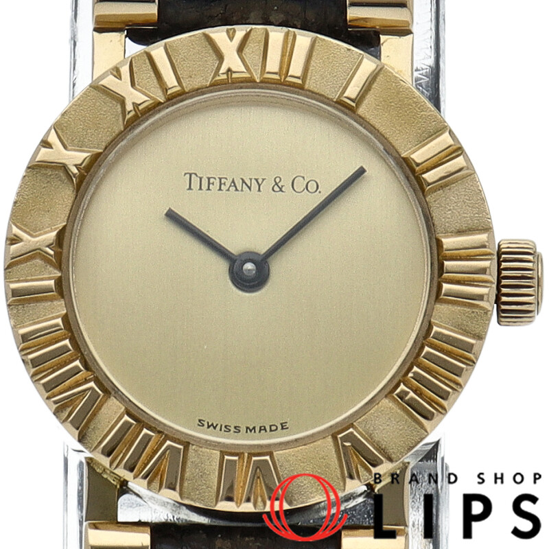 Tiffany Co. Atlas Watch Women s Watch S0630 K18YG Leather Women s Watch Ch