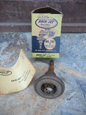 Nos Vintage Rain Jet Sprinkler 78C 50ft Dia Full Circle #1