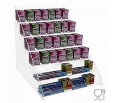 E-497 PCR-D Porta caramelle da banco in plexiglass trasparente Larghezza 36 cm