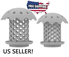 Bathroom Bath Tub Sink Hair Drain Catcher Silicone Pet hair No MORE CLOGGING 2pc