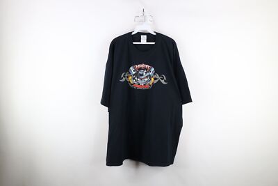 Vtg Y2K Mens 3XL Faded Mafia Motorsports Rat Fink Tribal Racing Skull T-Shirt