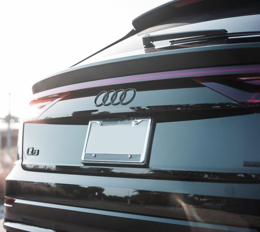AUDI RSQ8 Emblem GLOSS BLACK Front Grill & Trunk Ring Rear Logo Badge S ...