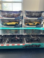 Burago 1:43 Mercedes AMG Petronas F1 Formula 1 Scale DieCast Metal X6 Set NIB