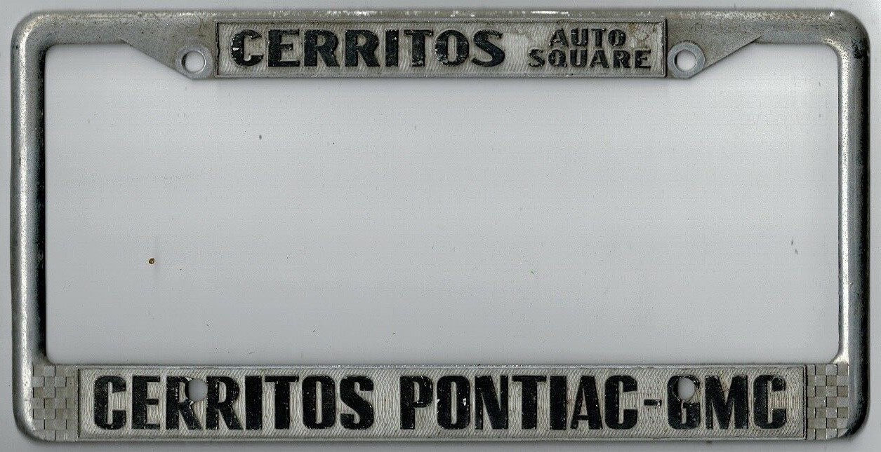 Cerritos California PONTIACGMC vintage dealer license plate frame. eBay