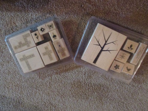 SEASON OF FRIENDSHIP & CROSS MY HEART retired wood stamp sets - Picture 2 of 4