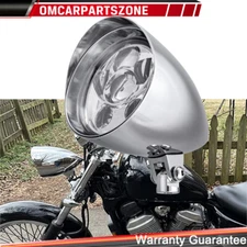 For Harley Softail Dyna Ultima 5 3/4" Chrome Tri Bar Bullet Headlight Assembly